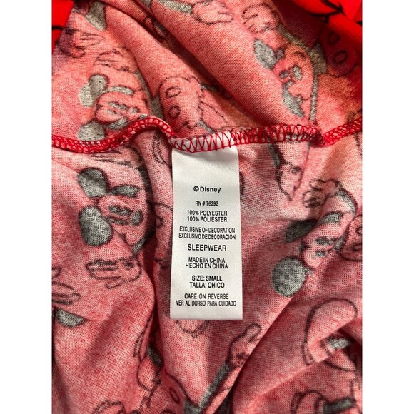 Mickey Mouse Womens Red & Black "The One And Only" Soft Pajama Set Size Small - Picture 13 of 16